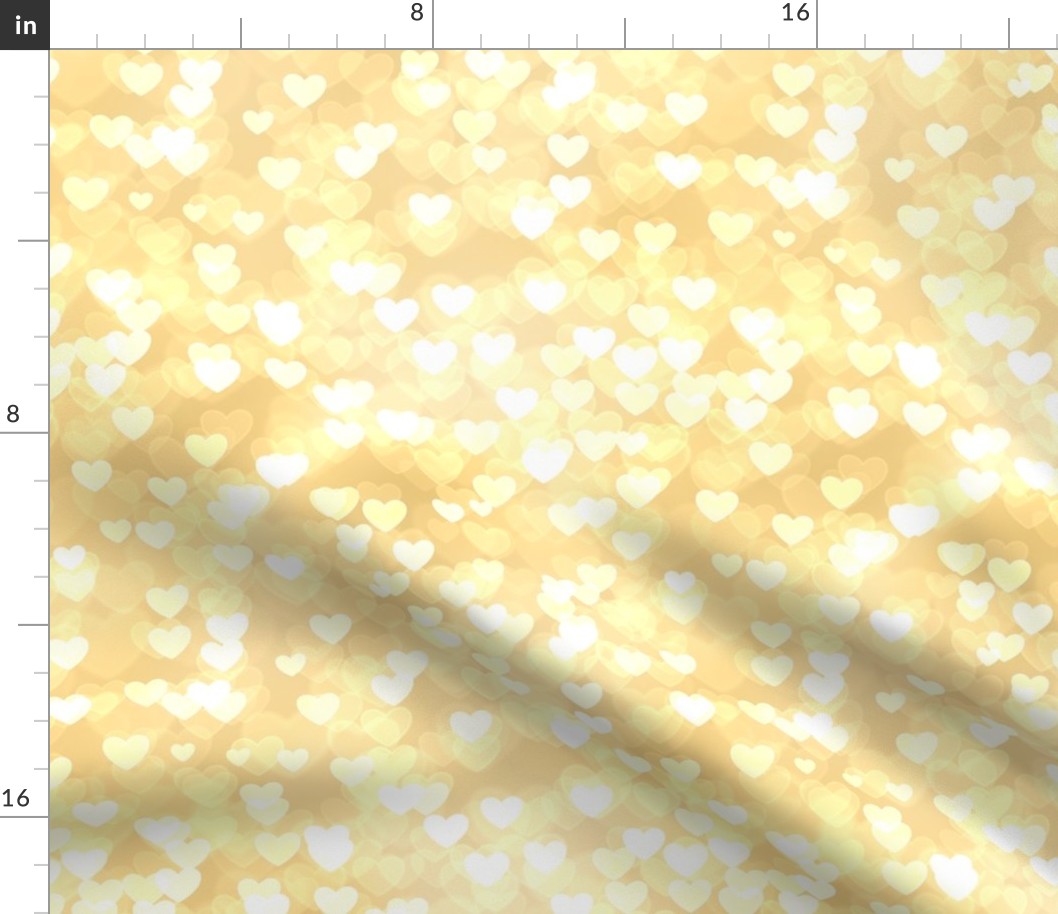 Gold and Silver Theme Heart Bokeh Pattern #1