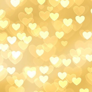 Gold and Silver Theme Heart Bokeh Pattern #3