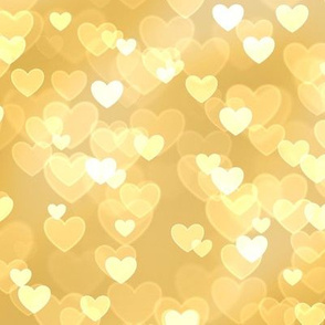 Gold and Silver Theme Heart Bokeh Pattern #4