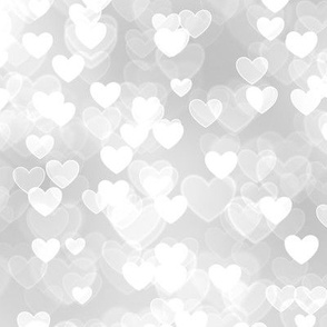 Gold and Silver Theme Heart Bokeh Pattern #5
