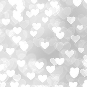 Gold and Silver Theme Heart Bokeh Pattern #6