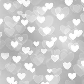 Gold and Silver Theme Heart Bokeh Pattern #7