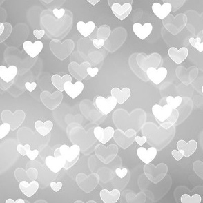 Gold and Silver Theme Heart Bokeh Pattern #8