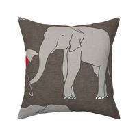 elephant and umbrella rustic large