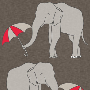 elephant and umbrella rustic large