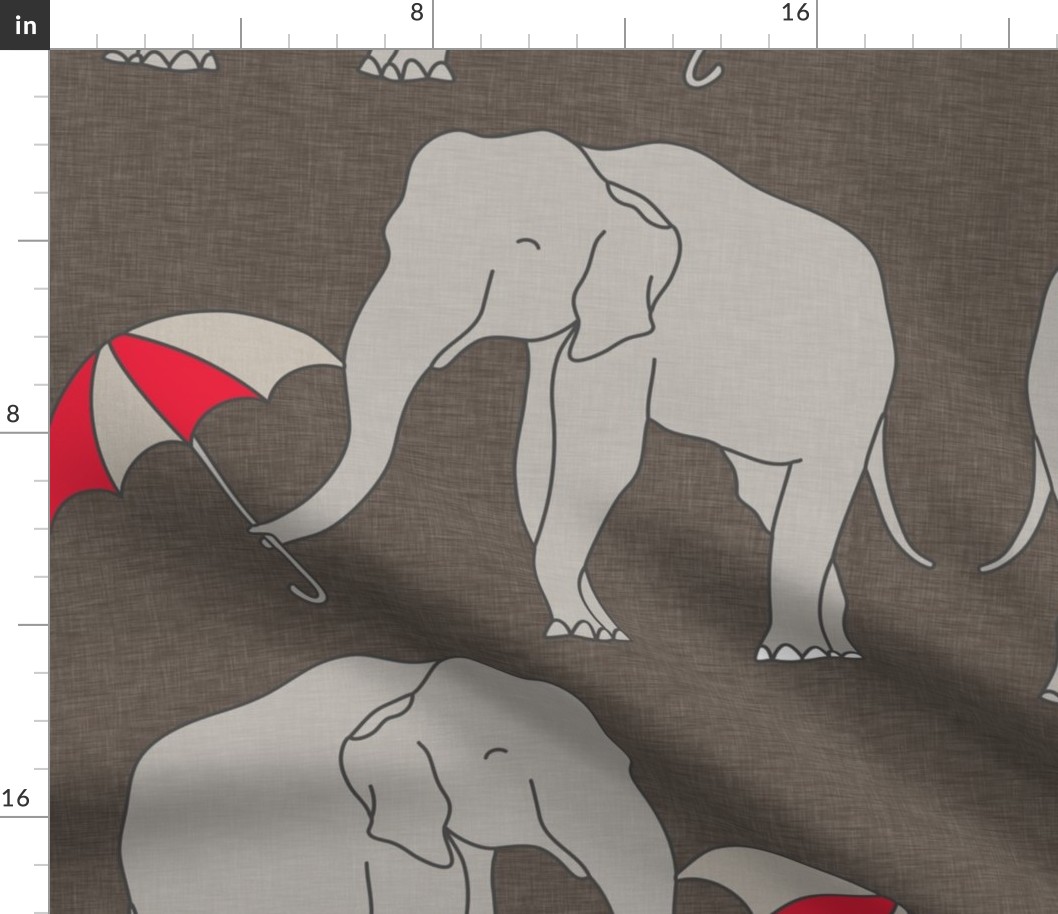 elephant and umbrella rustic large