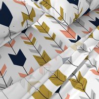 Fletching arrows // gold/coral/navy/light grey