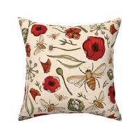 The art of bee keeping  Bees Artichoke Poppy Floral
