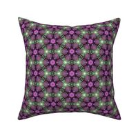 Jewel Tone Green & Purple Flower Pattern