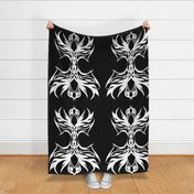 StacyCK Studio - Black & White Tribal Flame - Panel