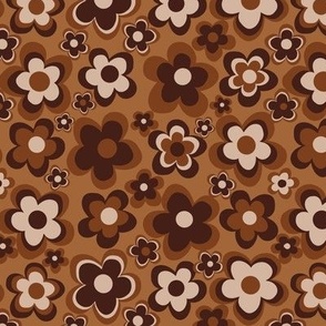 1970s Groovy Floral brown