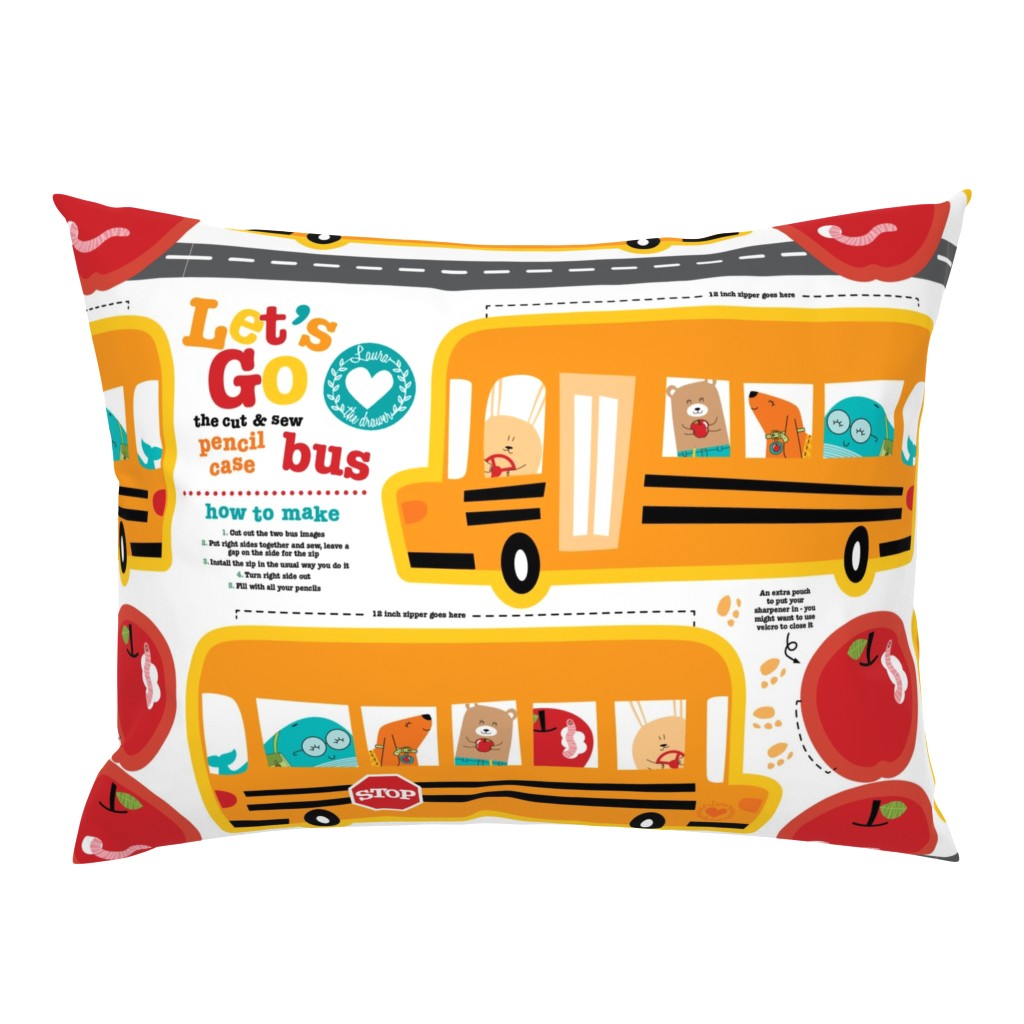 bus pencil case cut and sew fat  quarter