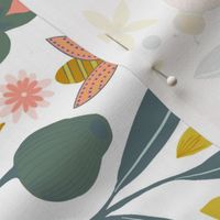 Ditsy Spring Garden Floral white  