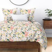 Ditsy Spring Garden Floral white  