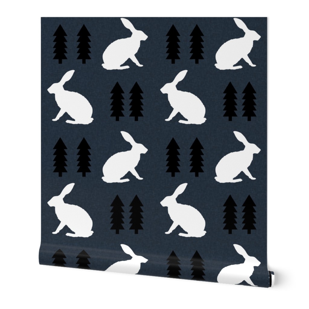 rabbit navy blue linen