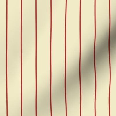Baseball Pinstripes in Red and Antique White