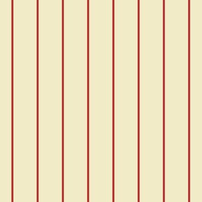 Baseball Pinstripes in Red and Antique White