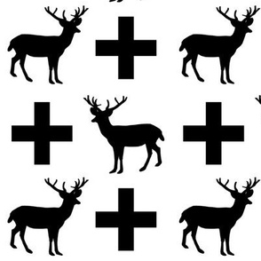 deer plus white black