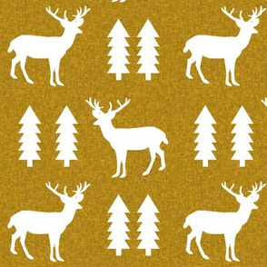 deer golden yellow linen