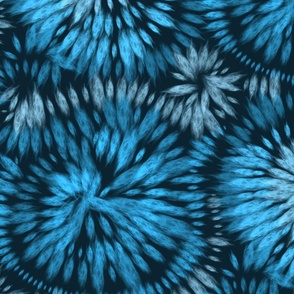 Pretty Blue Abstract Fireworks or Flowers