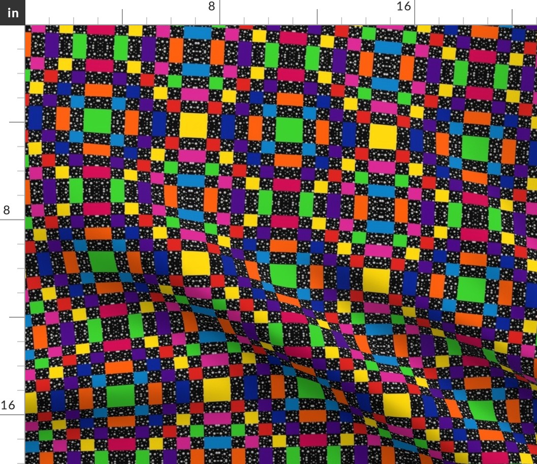 Rainbow Checkerboard in Mirror Repeat 2
