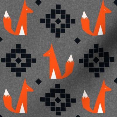 arizona fox scarlet charcoal linen