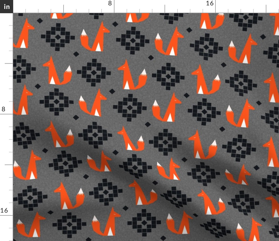 arizona fox scarlet charcoal linen