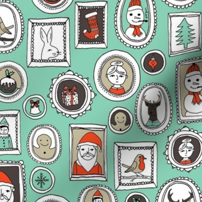 christmas portraits // green and red christmas fabric cute 