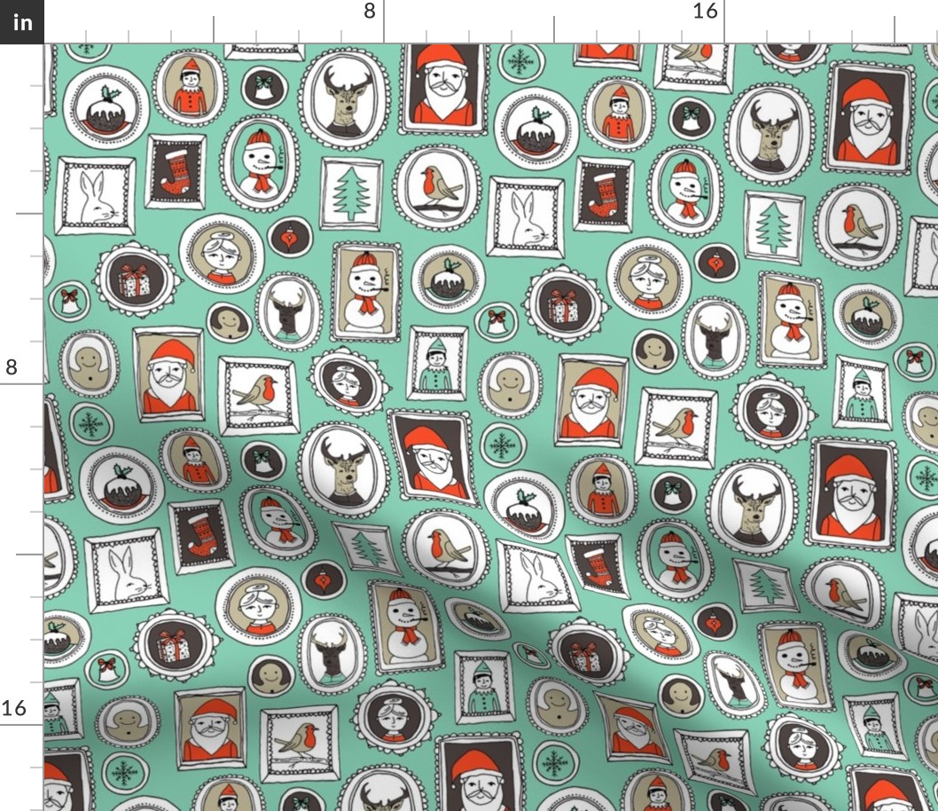 christmas portraits // green and red christmas fabric cute 