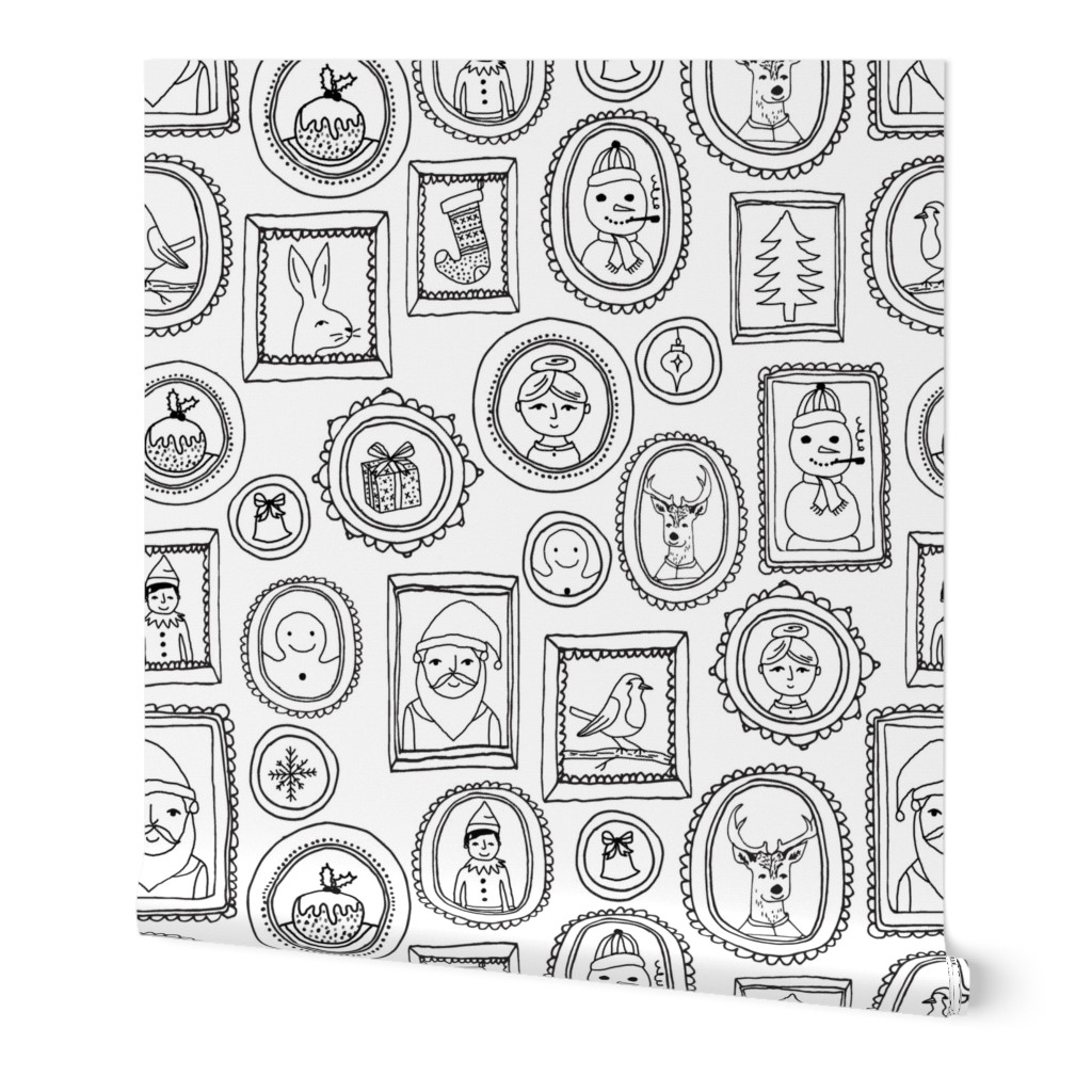 christmas portraits // black and white kids cute holiday christmas fabric