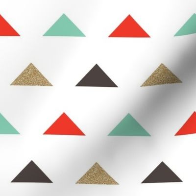 Christmas Triangles - Gold Glitter by Andrea Lauren 