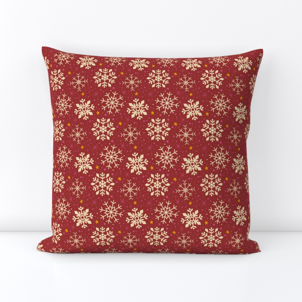 Festive Red & White Snowflakes