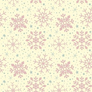 Shabby Chic Pink Christmas Snowflakes