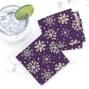 Boysenberry Purple & White Snowflakes