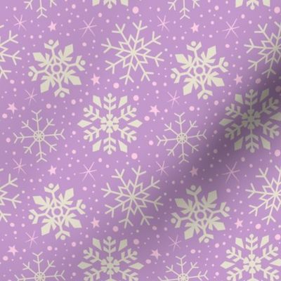 Lilac, Pink & White Snowflakes
