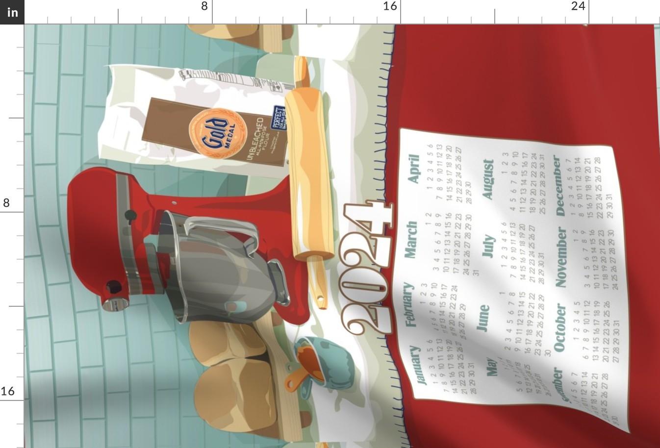 2024 Calendar Towel - The Beloved Stand Mixer