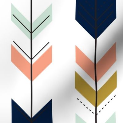 Fletching arrows // mint/coral/navy/gold