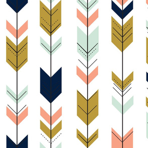 Fletching arrows // mint/coral/navy/gold