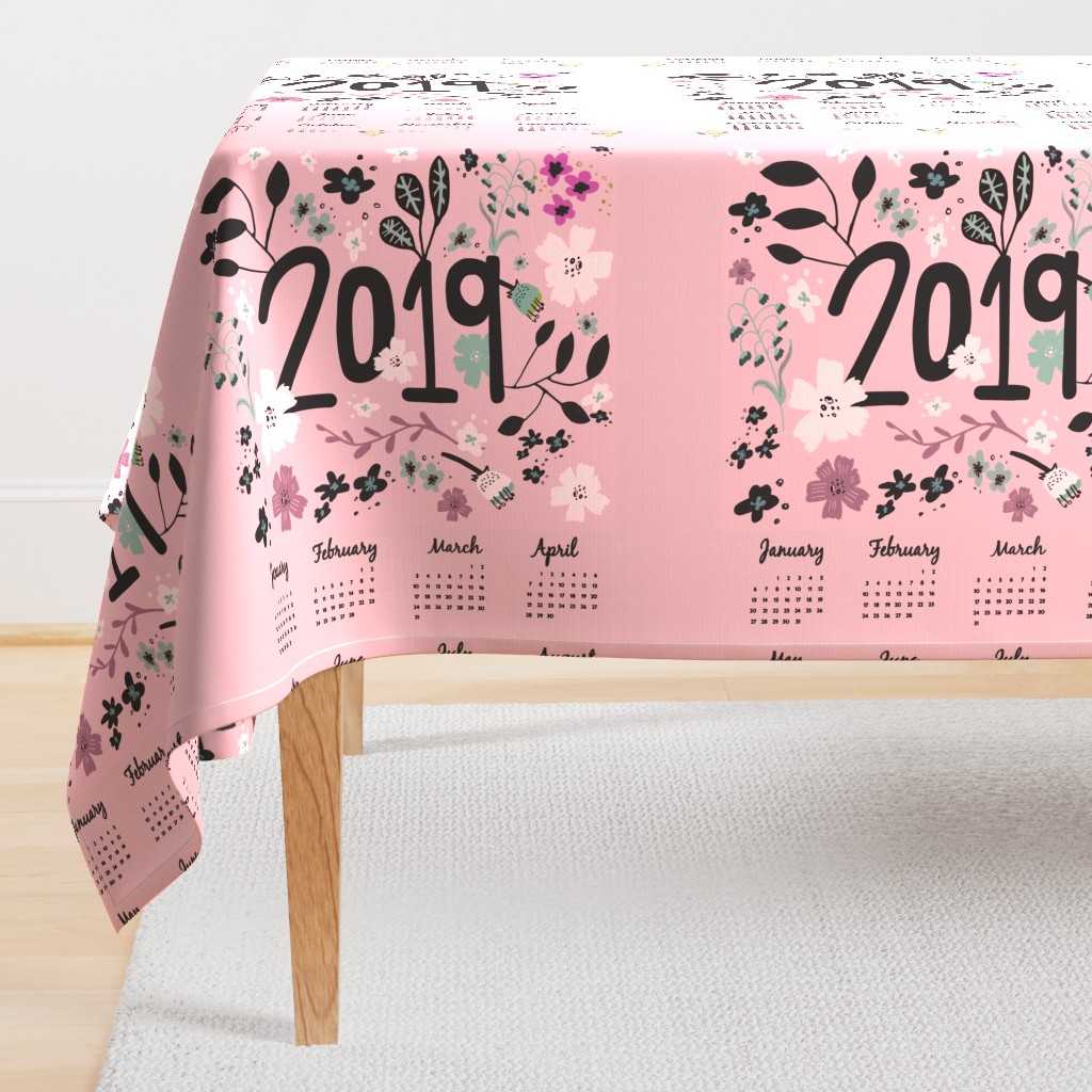 2019 girly tea towel calendar