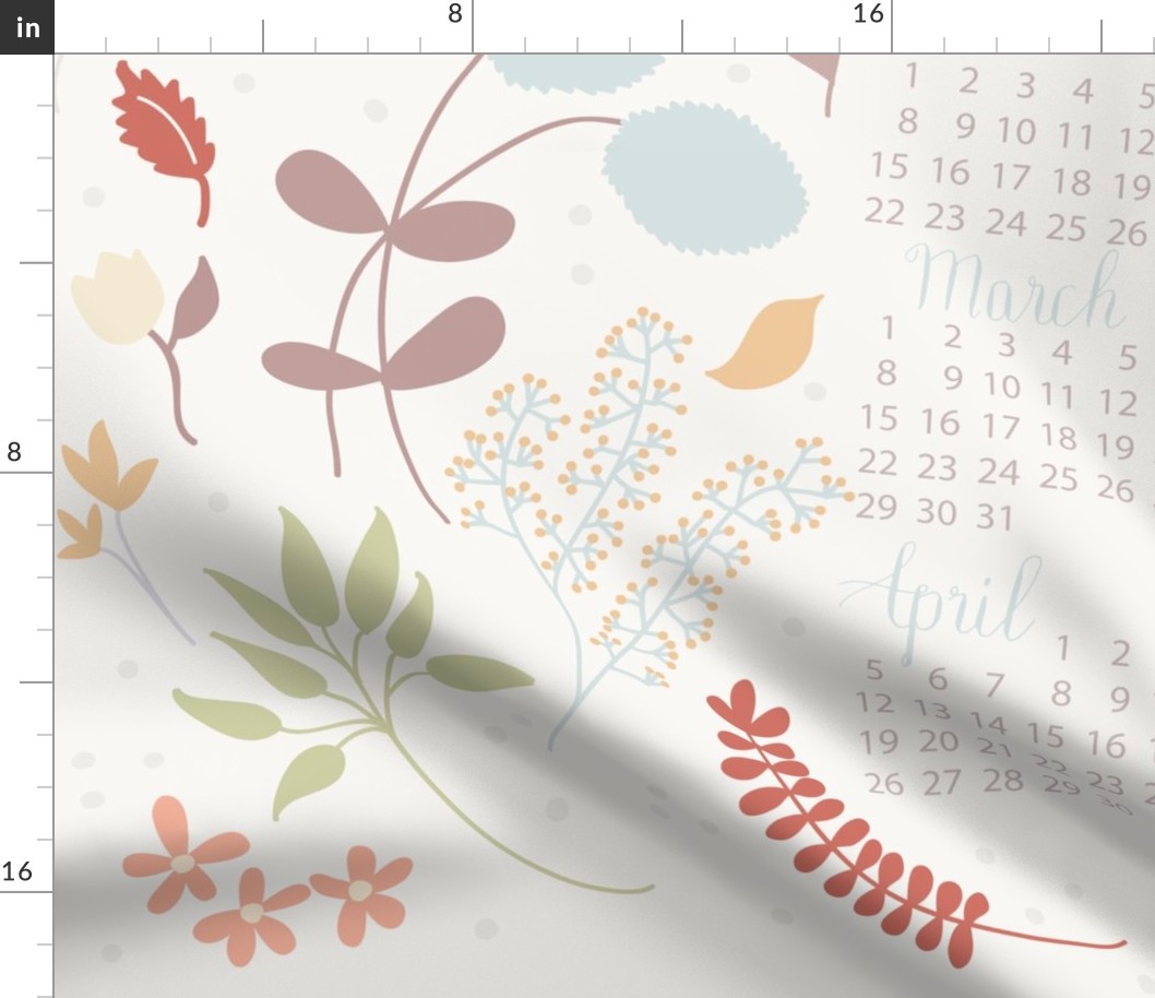 2015 Floral Tea Towel Calendar