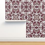 Art deco rose vine in burgundy wine red