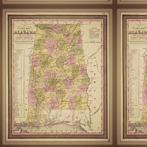 alabama vintage map, small (FQ)