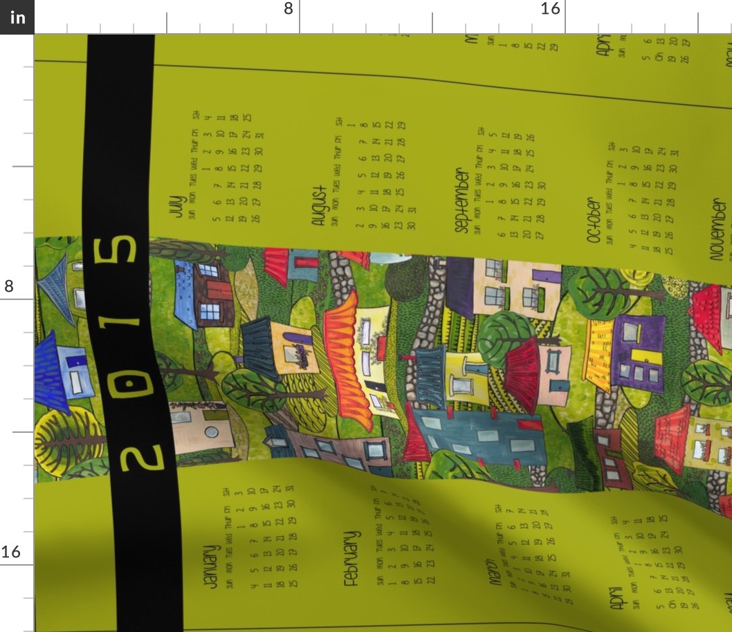 2015 Calendar tea towel - the days of the quarter acre block