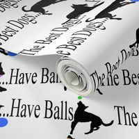 The best dogs have balls border - small white