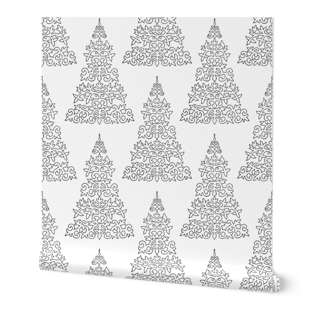 Chalk and Slate Christmas Tree ~ White and Black