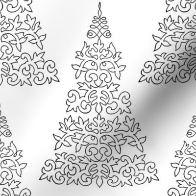 Chalk and Slate Christmas Tree ~ White and Black