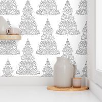 Chalk and Slate Christmas Tree ~ White and Black