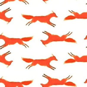 Hunting fox on white background