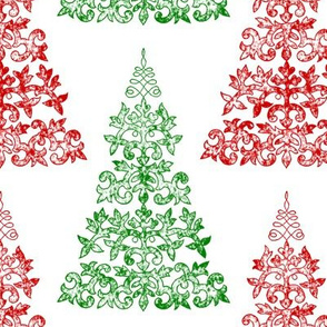 Chalk and Slate Christmas Tree ~ Faro and Richelieu on White