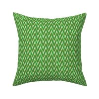 Christmas Green Chevrons With Small Gold Stripes on Light Background (small scale)